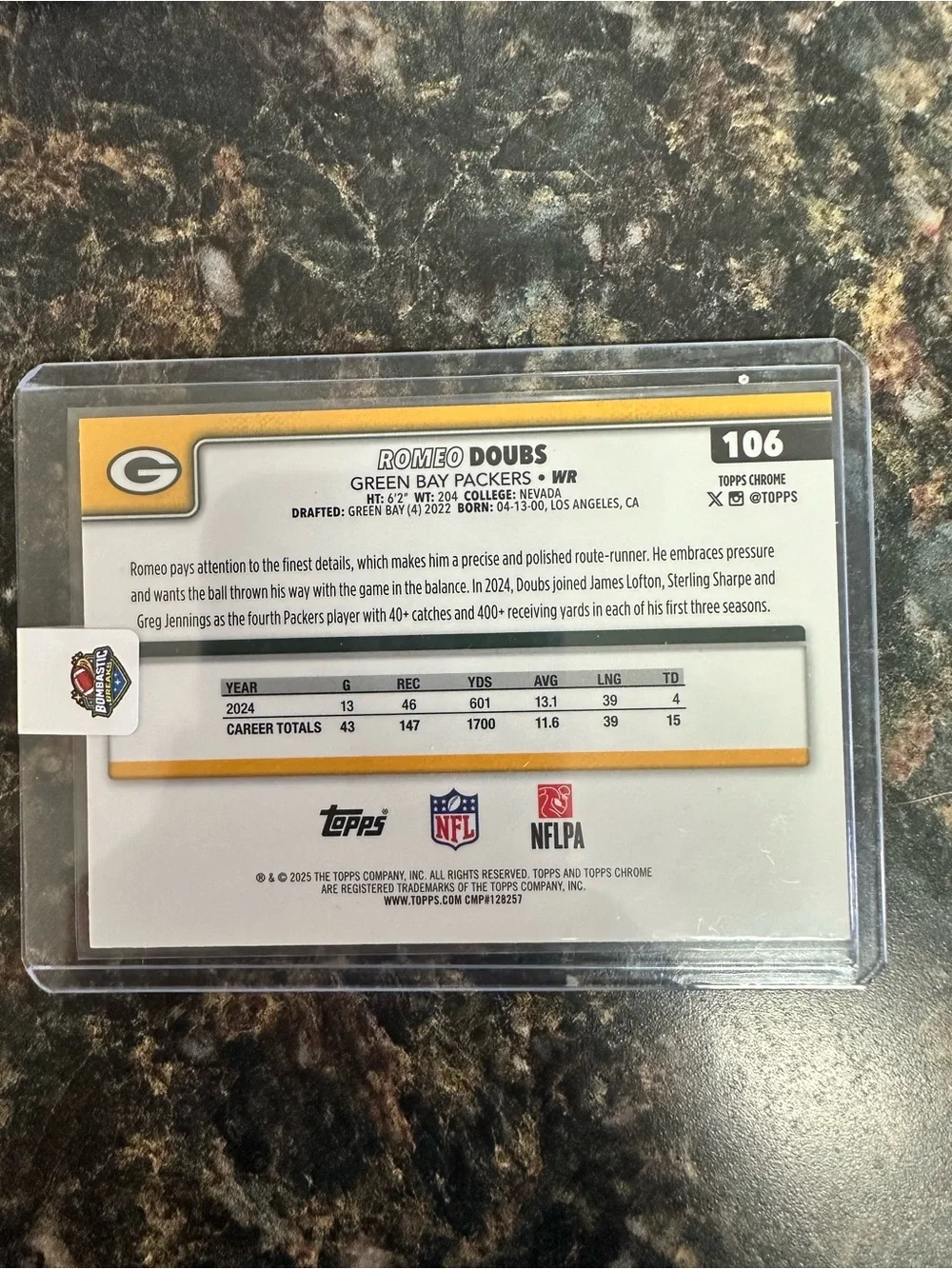 Topps Pink Parallel Green Bay Packers Football Trading Card